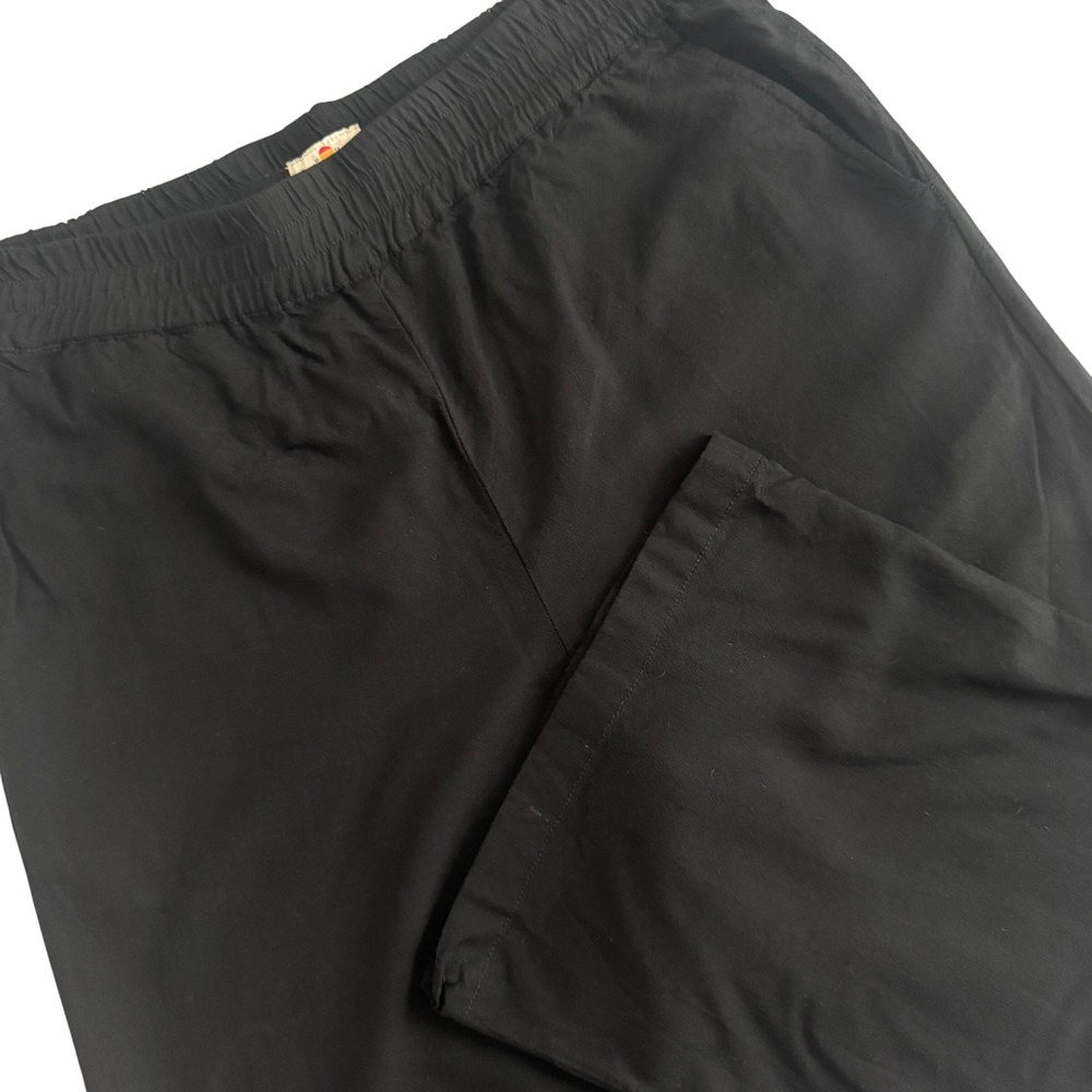 Marine Layer Allison Wide Leg Pants Women Large Black Elastic Waist Cropped